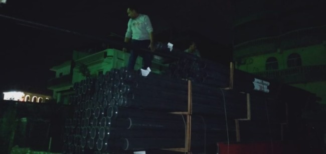 جانب من مواسير المياه الخاصة بتدعيم الشبكة